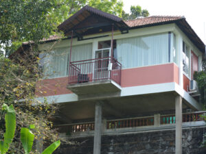 cottage front with balcony